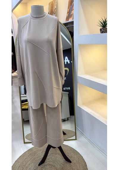 İnvee Modal Kumaş Takim 7239 Vanilya Vanilya