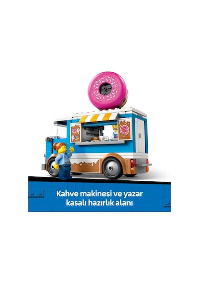 LEGO® City Donut Kamyonu 60452 - 5 Yaş ve Üzeri Çocuklar için Yaratıcı Oyuncak Yapım Seti (196 Parça)
