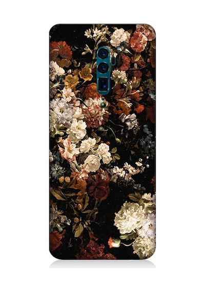 Oppo Reno 10x Zoom Uyumlu Renkli Çiçekler Desenli Silikon Kılıf