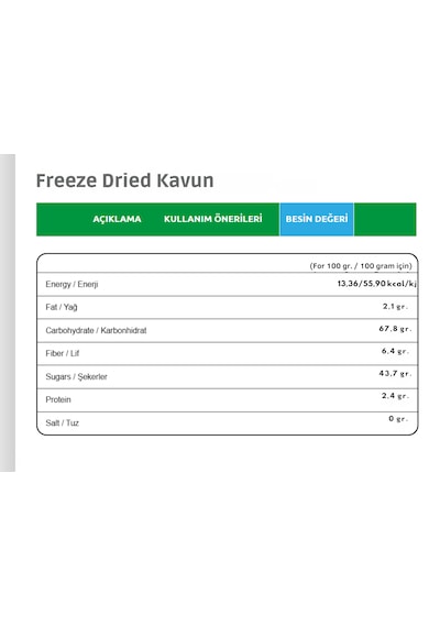 Freezeva Dondurularak Kurutulmuş Kavun 15 Gr Freeze Dried Kavun- Kavun Kuru Meyve Cipsi 15 G