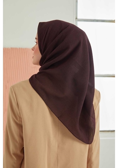 Miray Düz Pamuk Eşarp - Bordo Siyah Bordo Siyah