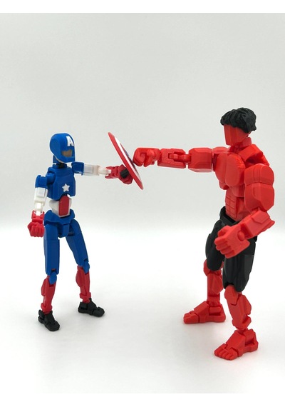 Red Hulk & Captain America Ikili Marvel Kahraman Dummy Figür Seti