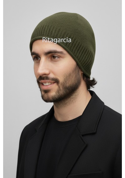 Ritagarcia Unisex Polar Astarlı Kulaklı Bere - Rüzgar Geçirmeyen Termal Kış Beresi Haki