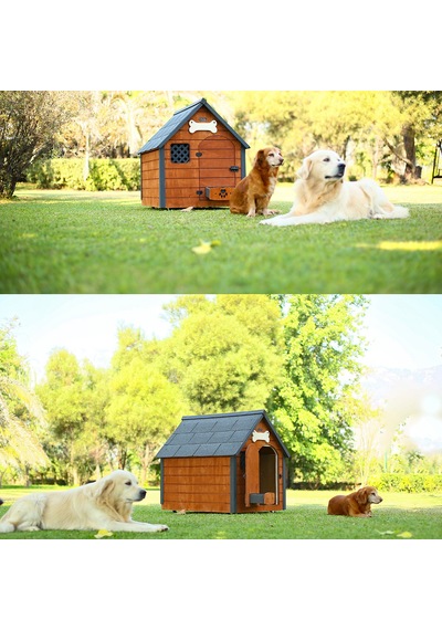 Mandu Isı Yalıtımlı Ahşap Köpek Kulübesi Large