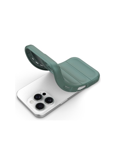 Apple iPhone Uyumlu 16 Pro Kılıf Kamera Korumalı Esnek Silikon Parmak Şeritli Pazarplus Lacivert