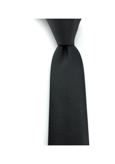 Pierroni Siyah Oxford Desen Slim Kravat Siyah