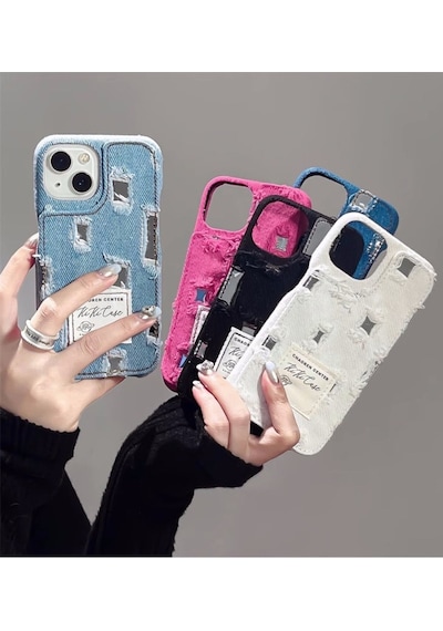 Apple Uyumlu iPhone Akfa 11 Jeans Serisi Denim Kot Desenli Premium Telefon Kılıfı Mavi