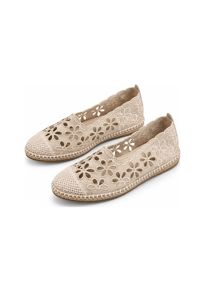 Stepmark Annecy Bej Çiçek Desenli Kadın Espadril Standart
