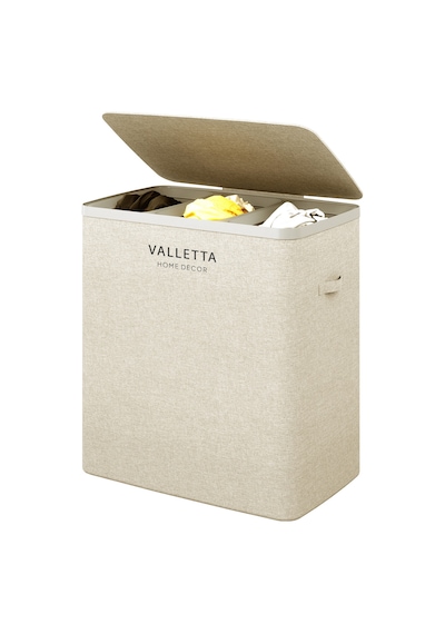 Paloma 120l Üç Yıkanabilir Bölmeli Katlanabilir Kumaş Kirli Çamaşır Sepeti Cappuccino Beige Xl