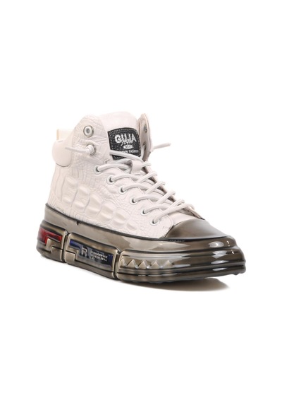 Guja 24k510-4 M Beyaz Hakiki Deri Erkek Hi Sneaker Beyaz