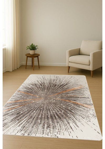 Modern Desenli Dijital Baskı Kaymaz Taban Halı H0216 Renkli