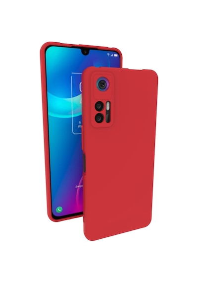 Tcl 30 Kılıf Kamera Korumalı Silikon Rubber Arka Kapak Kırmızı