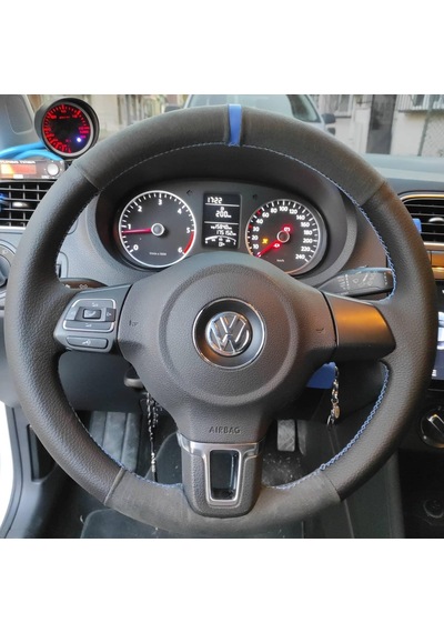 Volkswagen Polo Araca Özel Direksiyon Kılıfı Tüylü Alcantra Nokt