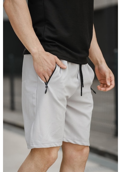Oksit Sams Fermuarlı Detaylı Dokuma Slim Fit Likralı Erkek Bermuda Şort 001