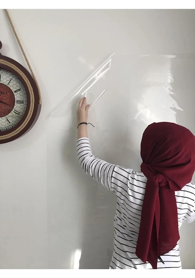 Tr 1 Şeffaf 1 Beyaz 60x100 Beyaz Tahta Statik Akıllı Kağıt Tahta Duvara,cama,tahtaya Uygulanır Şeffaf+beyaz Genel