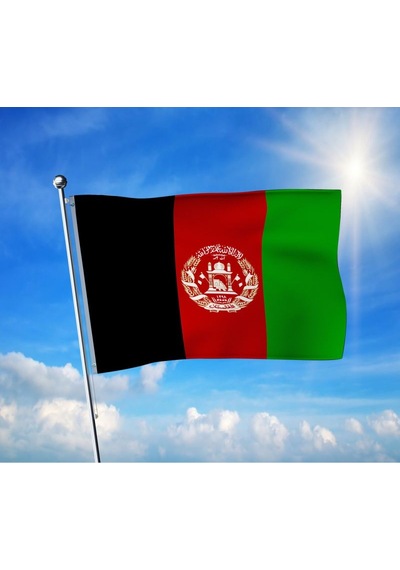 Afganistan Devleti Bayrağı -afganistan İslam Cumhuriyeti Premium Raşel Kumaş 100x150 Cm Diğer