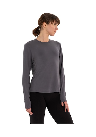 Inguz Uzun Kollu Basic Modal Yoga T-shirt Gri