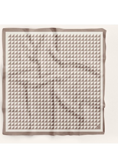Piramit Doku Desen 90x90cm Eşarp/fular Krem
