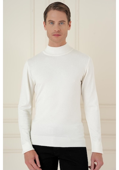 Efor Tr 876 Slim Fit Ekru Klasik Triko Ekru