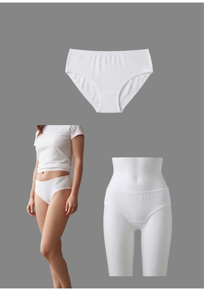 Nacar Store Kadın 3'lü Siyah-beyaz-gri Pamuklu Bikini Külot Seti