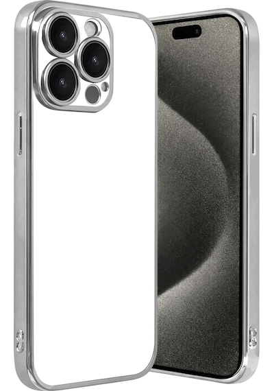 Newface Apple Uyumlu iPhone 15 Pro Max Razer Lensli Silikon Semeglbl - 91 - Gümüş