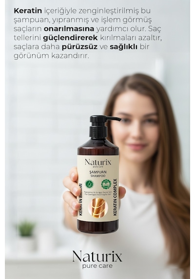 Naturix Tuzsuz Keratin Bakım Şampuan 600 ML
