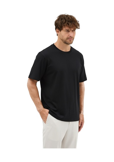 Goffra Erkek Premium Kalite Yoğun Dokulu Pamuklu T-shirt Siyah M101-r0220-02 Siyah