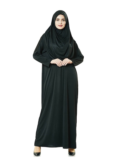 Tek Parça Namaz Elbisesi - Siyah - 5015  ve  Seccade  ve  Zikirma Siyah