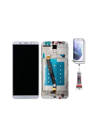 Huawei Mate 10 Lite Çıtalı Beyaz Uyumlu Ekran Lcd Dokunmatik B7000 15ml Yapıştırıcı Ve Kırılmaz Cam İle Beraber Yc