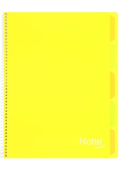 Notte Trend Plastik Kapak A4 40 Yaprak Çizgili Spiralli Defter