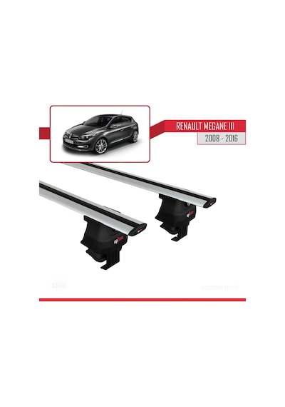 Renault Megane Iıı 2008-2016 Arası İle Uyumlu Ace-4 Ara Atkı Tavan Barı Gri
