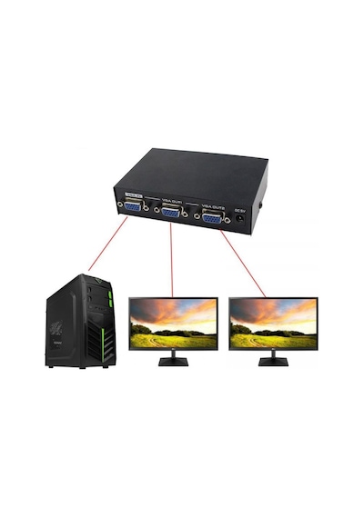 Vga 2 Port Monitör Çoklayıcı 200 Mhz Vga Splitter