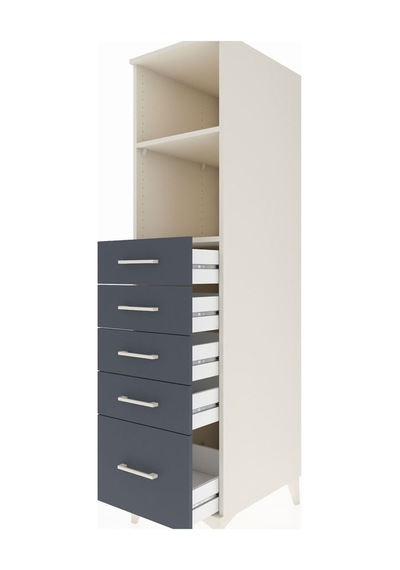 Kronos Dolap 2 Raflı 5 Çekmeceli 44x59x182 Aytaşı-antrasit Aytaşı