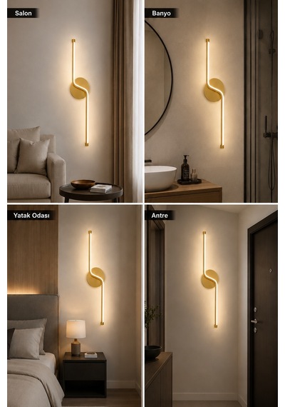 Gena Modern Led Duvar Apliği Günışığı Eskitme