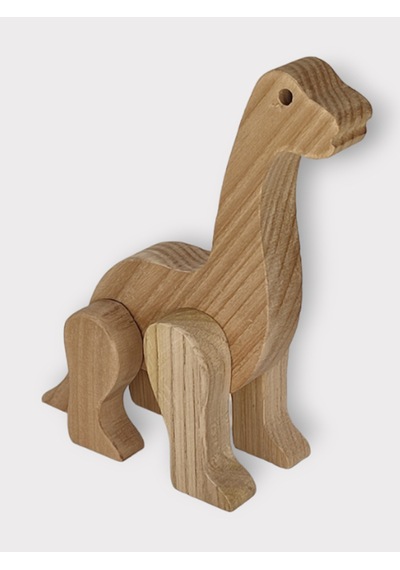 Cwwtoys Dinos Boyasız Ahşap Dinozor Oyuncağı, Masif Kayın, 18 Ay+