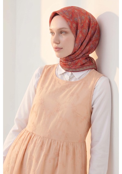 Silk Home Soft Eşarp Rûmi Kırmızı 90x90 Çok Renkli
