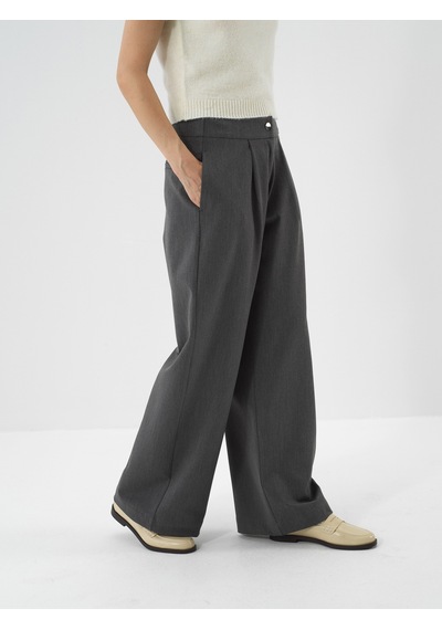 Xint Gri Esnek Dokulu Oversize Pantolon 201291