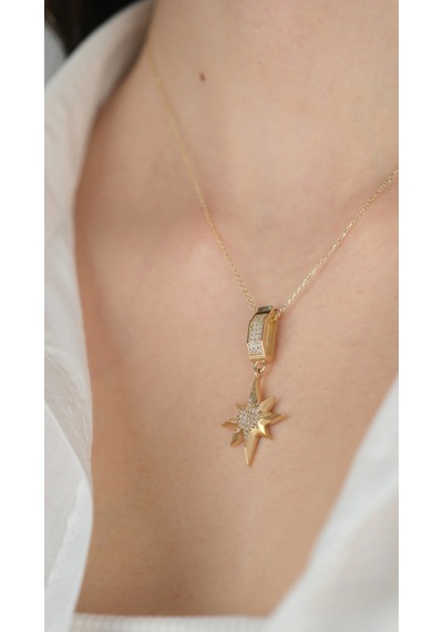 Arpaş 14 Ayar Taşlı Kutup Yıldızlı Charm 475 Gold