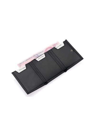 Westpolo Hakiki Deri Kağıt Para Ve Kart Bölmeli Unisex Cüzdan - 395 Siyah SİYAH