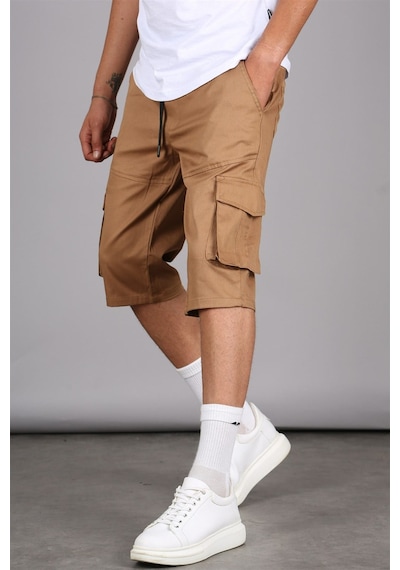 Madmext Camel Basic Kargo Cep Erkek Kapri Şort 5473