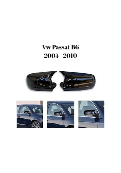 Vw Passat B6 2005 2006 2007 2008 2009 2010 Uyumlu Yarasa Batman Ayna Kapağı Takımı Parlak Siyah