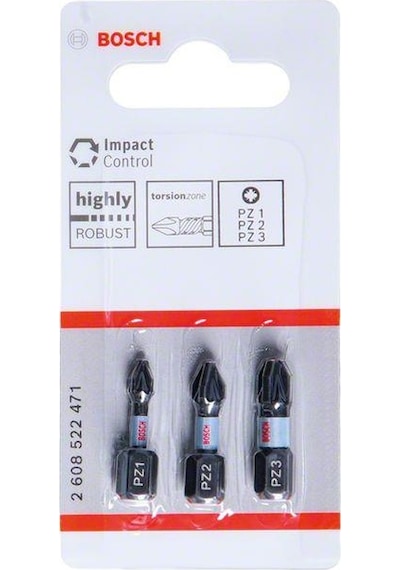 Bosch Impact Yıldız Bits Uç Pz1/2/3x25 Mm 3'lü 2608522471
