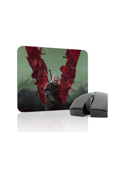Witcher 3 Kaymaz Dikişli Kauçuk Oyuncu Mousepad V5 - 22x18 Gaming Mouse Pad Fare Altlığı
