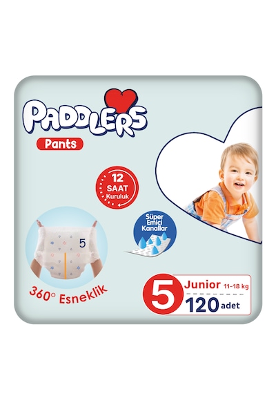 Külot Bebek Bezi 5 Numara (11-18 Kg) Junior 120 Adet - Ekstra Aylık Paket, Sızdırmaz