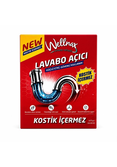 Wellnax Lavabo Açıcı 2x75 G Lavabo Açar, Koku Giderir Kostik İçermez