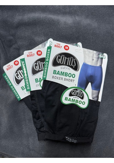 Gümüş Bambu Boxer Siyah