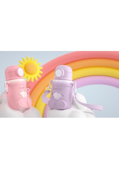 Shotay Happy Everyday Çelik Termos Matara Çocuk 480ml Lila