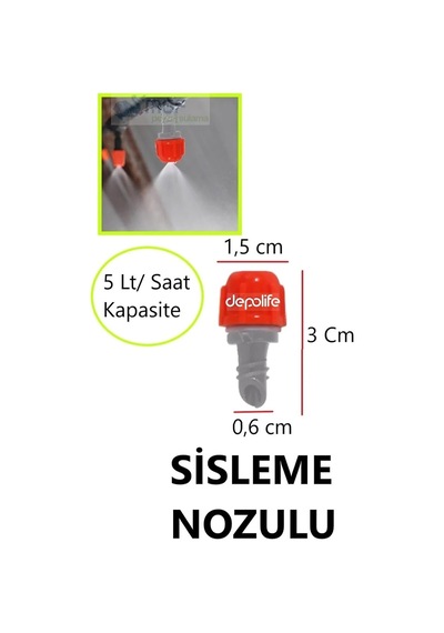 10 Metre Bahçe Balkon Veranda Kamelya Çardak Nemlendirme Sulama Serinletme Sis Püskürtme Sistemi