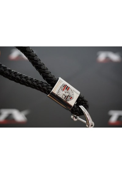 Porsche Logo Stil Hasır Desen Anahtarlık (265483646)