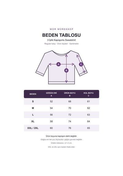 Mor Mürekkep Kadın %100 Pamuk 3 İplik Şardonlu Kalpli Fiyonklu Kiraz Baskılı Kapüşonlu Sweatshirt Beyaz